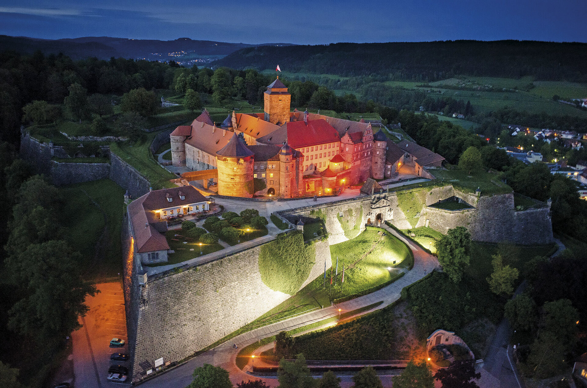 Festung Rosenberg bei Nacht